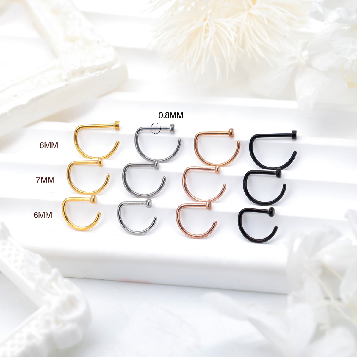 Aurevia Minimalist ASTM F136 Titanium D-Shape Nose Hoop