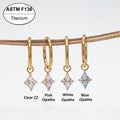 ASTM F136 Titanium Opalite Teardrop Dangle Clicker Hoop