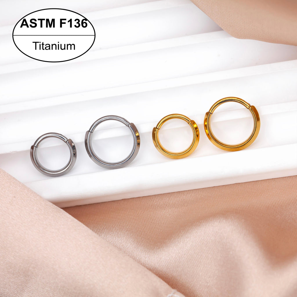 Aurevia Slanted Titanium Hinged Clicker Hoop