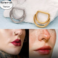 Implant-Grade Titanium Double Hoop Septum Ring
