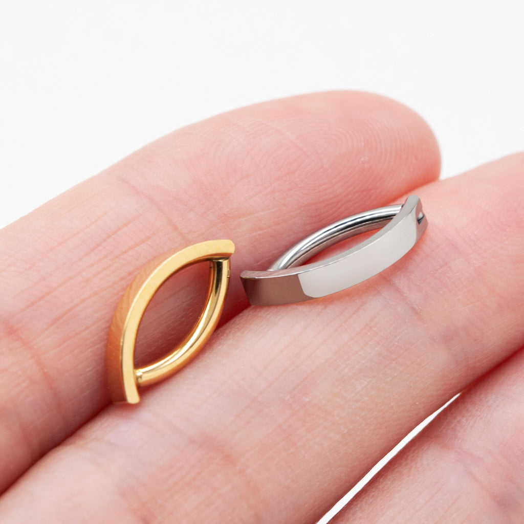 16G/14G G23 Titanium Belly Button Clicker| Minimalist Navel Jewelry| Belly Hoop| Hinged Carved Belly Bar| Belly Hoop| Belly Ring 1.6*10/12mm