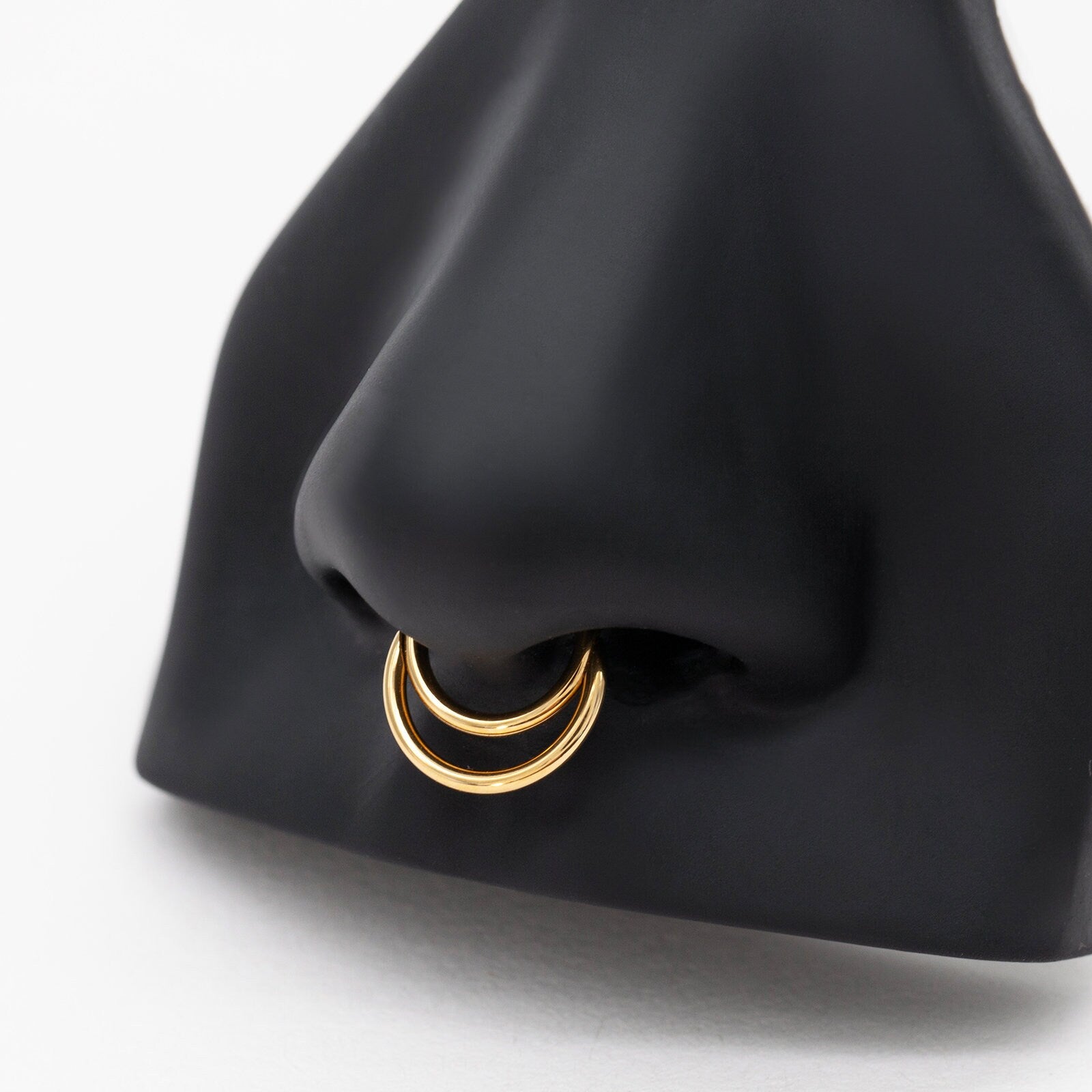 16G Implanted F136 Titanium Double Hoop Septum Ring/ Layered Septum Clicker/ Stacked Daith Earring/ Septum Hoop Silver Gold/Cartilage hoops