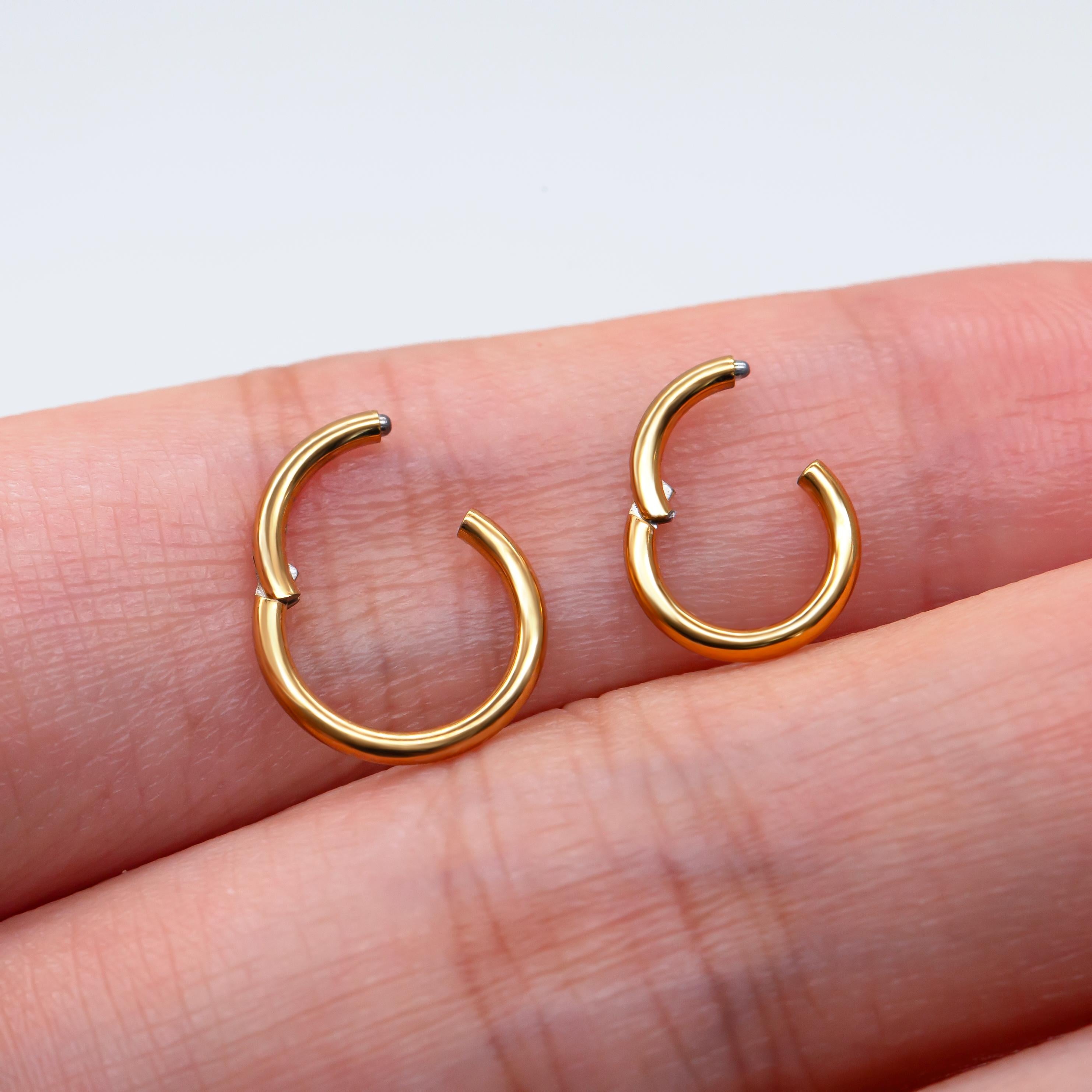 Stacked Hoop Earrings for Stretched Earlobe Small Hoops Earrings 16g Hoop set Ear Gauging Ear Hangers Jewelry