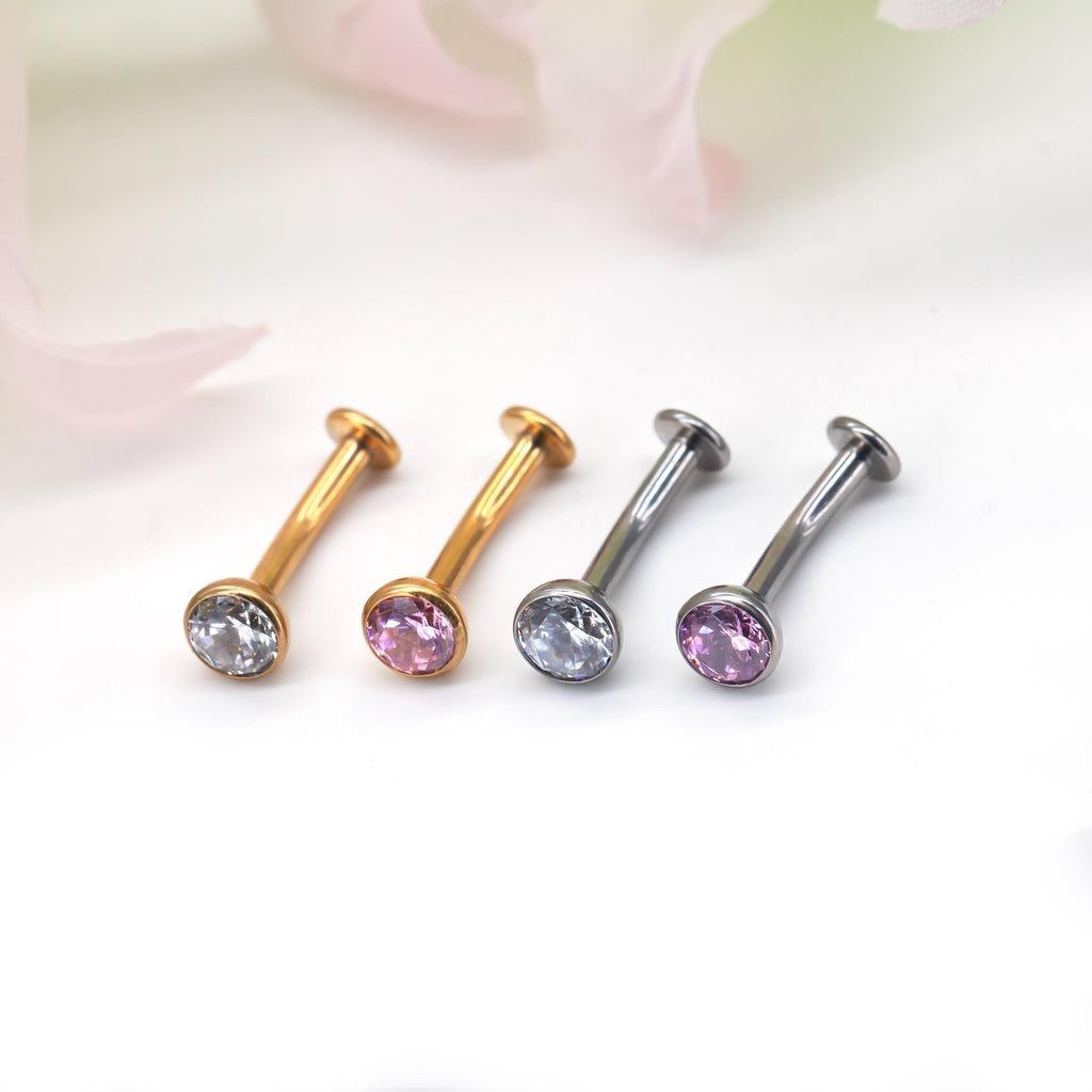 Titanium Floating Belly Button Ring Internally Threading 14G Flat Barbell Navel Ring Intimate Jewelry No Catching Clothes