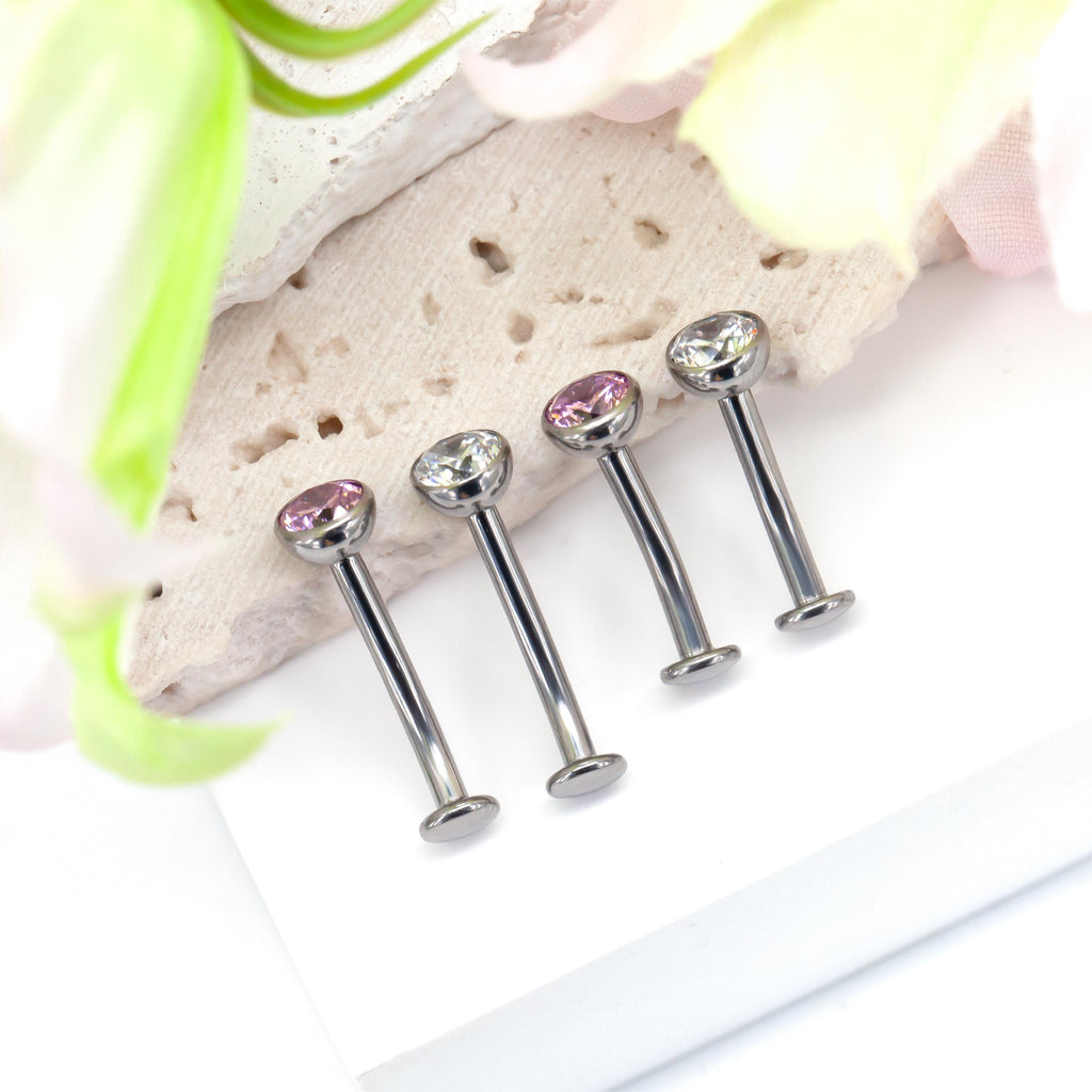 Titanium Floating Belly Button Ring Internally Threading 14G Flat Barbell Navel Ring Intimate Jewelry No Catching Clothes