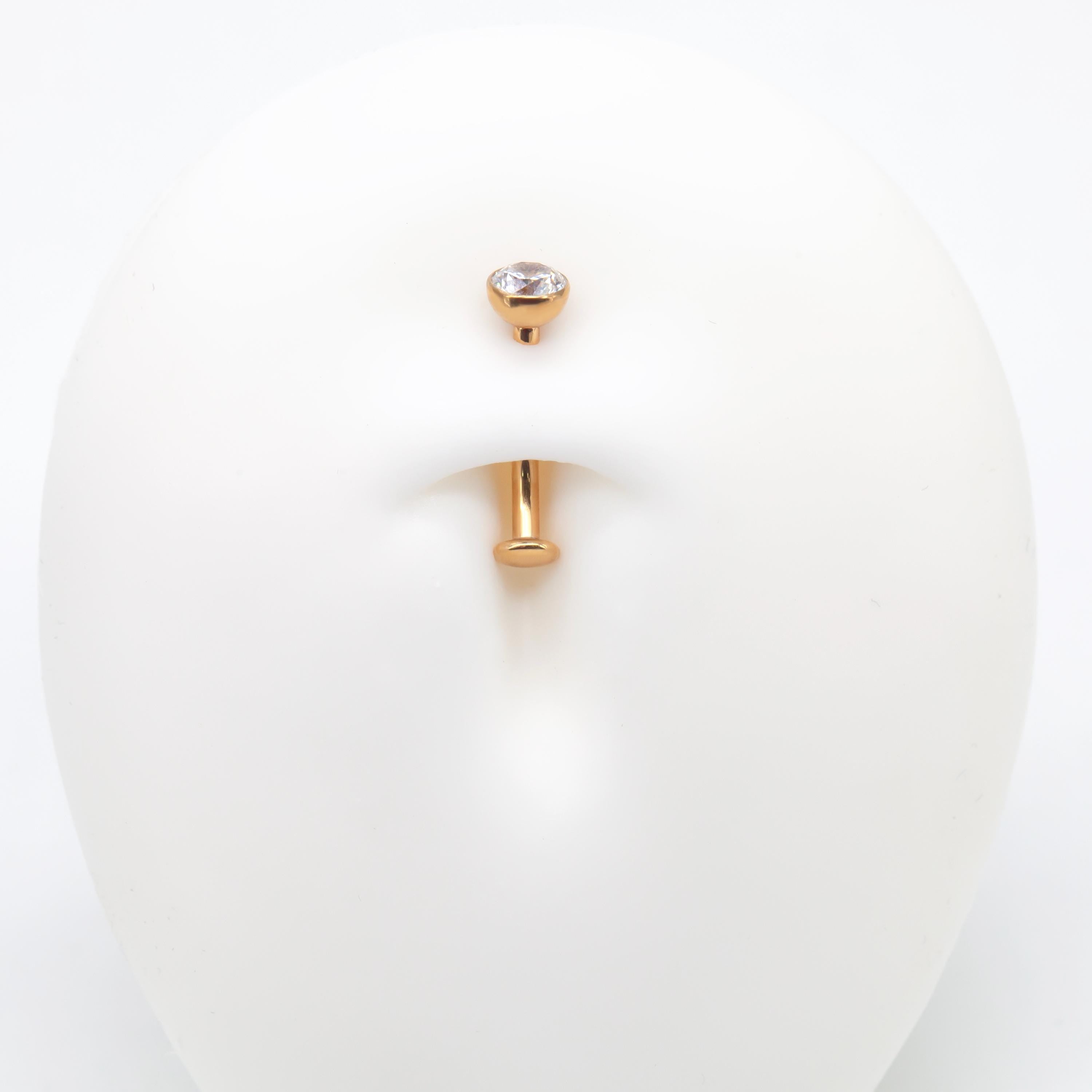 Titanium Floating Belly Button Ring Internally Threading 14G Flat Barbell Navel Ring Intimate Jewelry No Catching Clothes