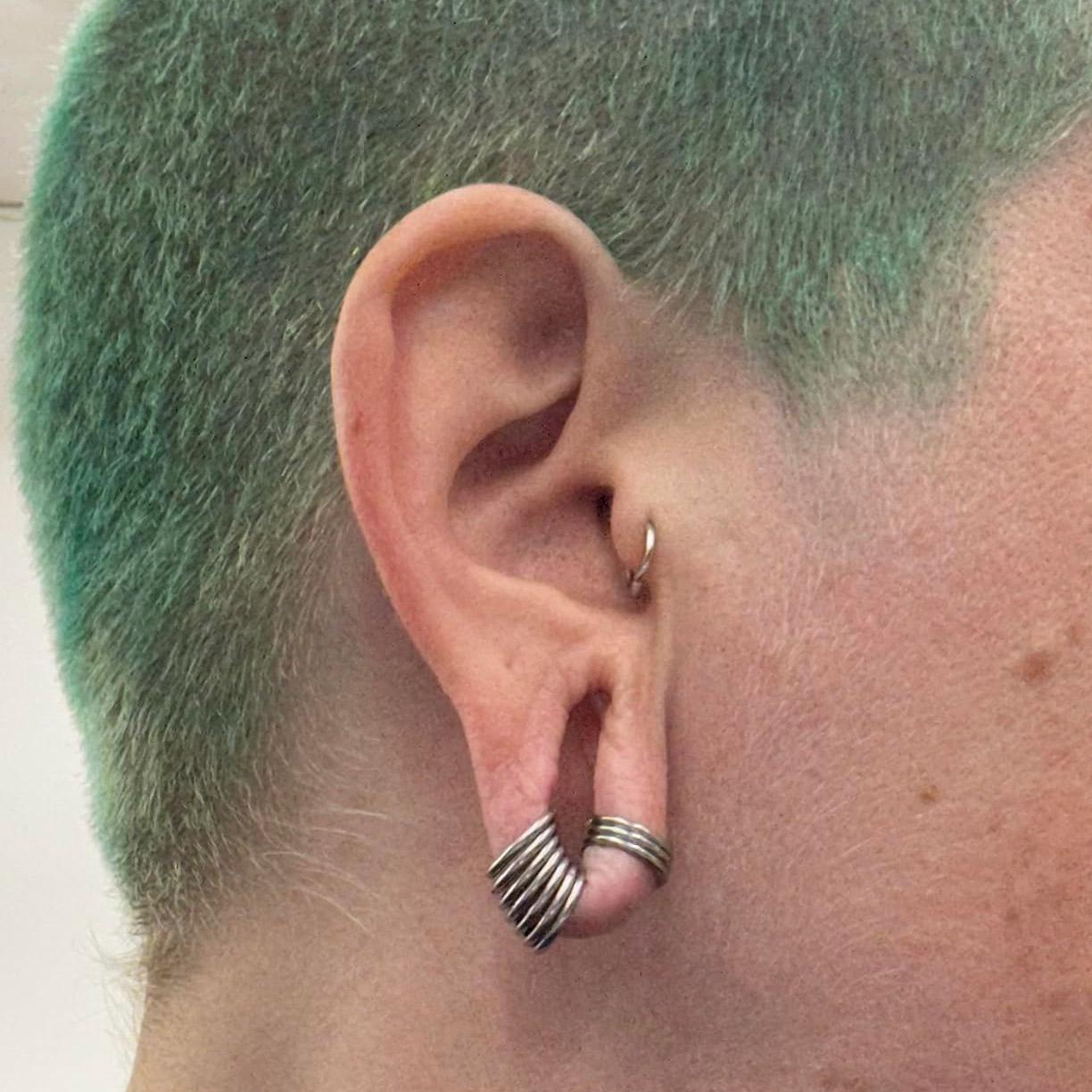 Stacked Hoop Earrings for Stretched Earlobe Small Hoops Earrings 16g Hoop set Ear Gauging Ear Hangers Jewelry