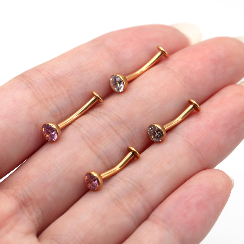 Titanium Floating Belly Button Ring Internally Threading 14G Flat Barbell Navel Ring Intimate Jewelry No Catching Clothes