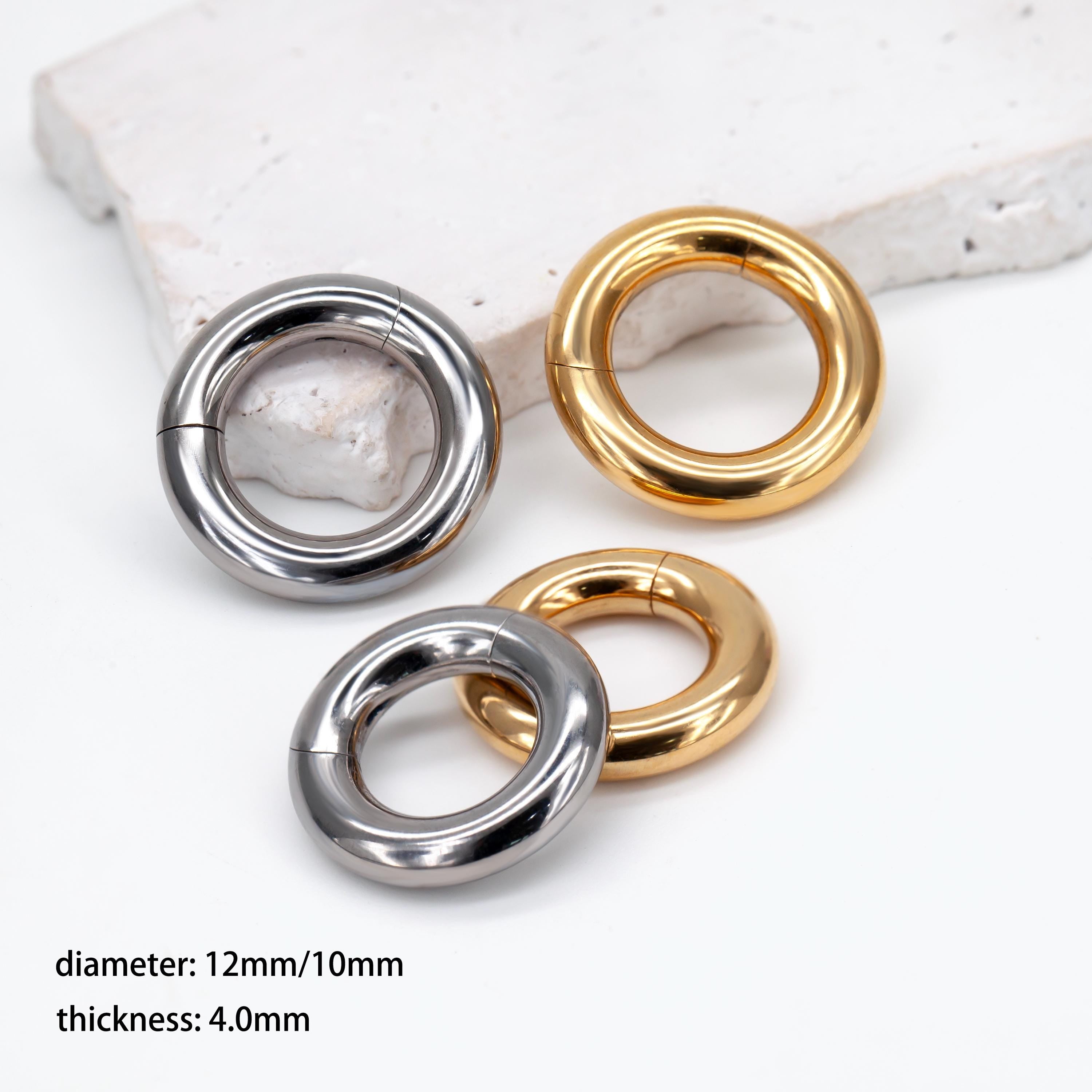 4g/6g/8g/10g/12g Implant Grade Titanium Large Gauge Segment Clicker Hinged Ring/Septum Stretching Kit Piercing/Hoop Earring Hanger