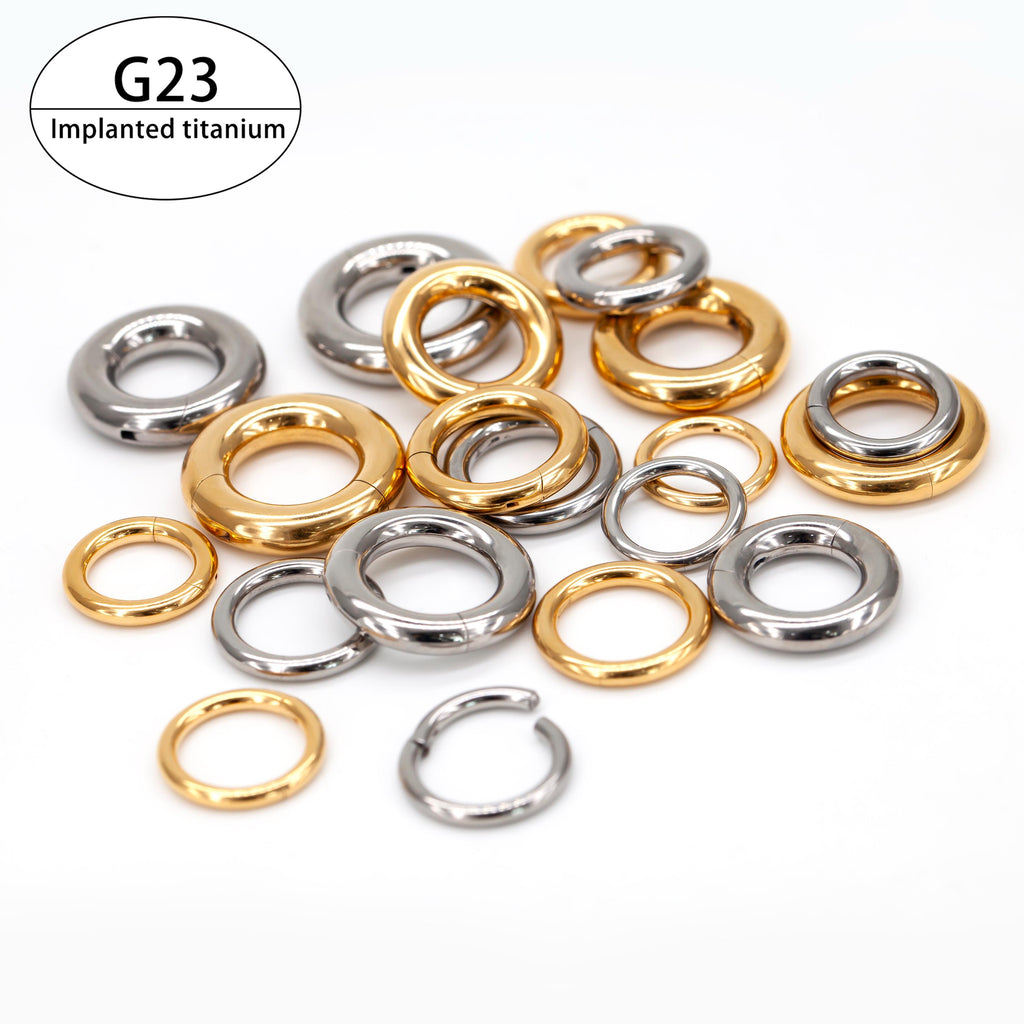 4g/6g/8g/10g/12g Implant Grade Titanium Large Gauge Segment Clicker Hinged Ring/Septum Stretching Kit Piercing/Hoop Earring Hanger