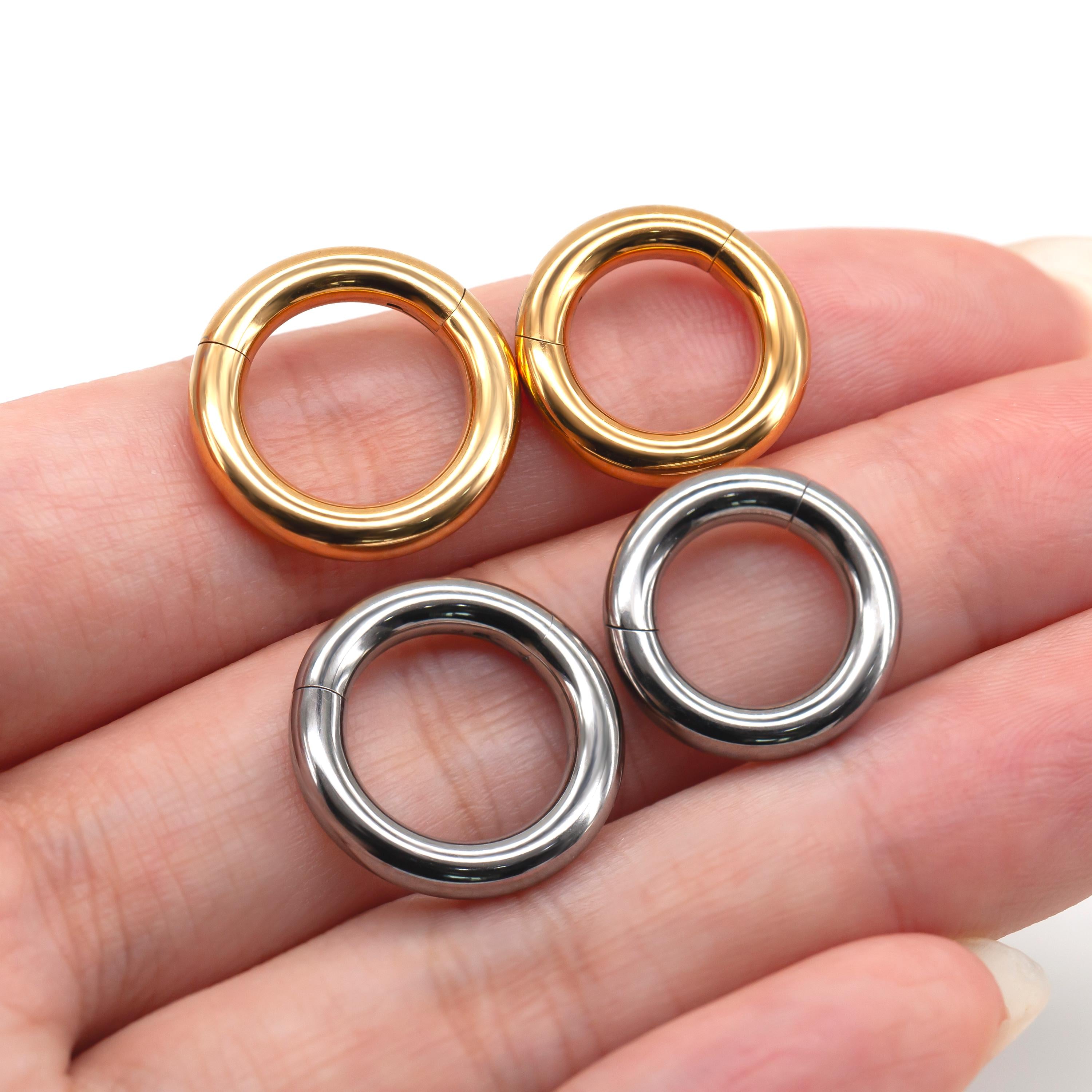 4g/6g/8g/10g/12g Implant Grade Titanium Large Gauge Segment Clicker Hinged Ring/Septum Stretching Kit Piercing/Hoop Earring Hanger
