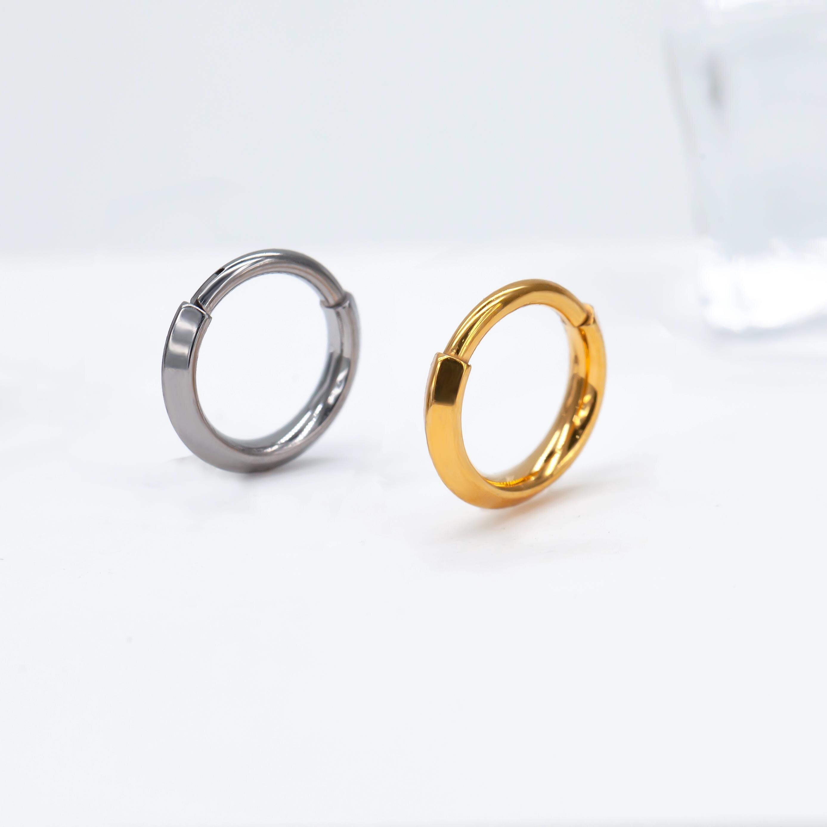 16G Implant Grade Titanium Dainty Hinged Clicker Ring /Nose Ring/Septum Clicker Ring/Daith Hoop/Helix/Tragus/Rook/Lobe/Unique Gift 8mm 10mm