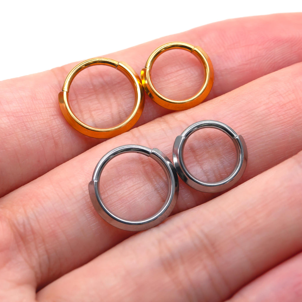 16G Implant Grade Titanium Dainty Hinged Clicker Ring /Nose Ring/Septum Clicker Ring/Daith Hoop/Helix/Tragus/Rook/Lobe/Unique Gift 8mm 10mm
