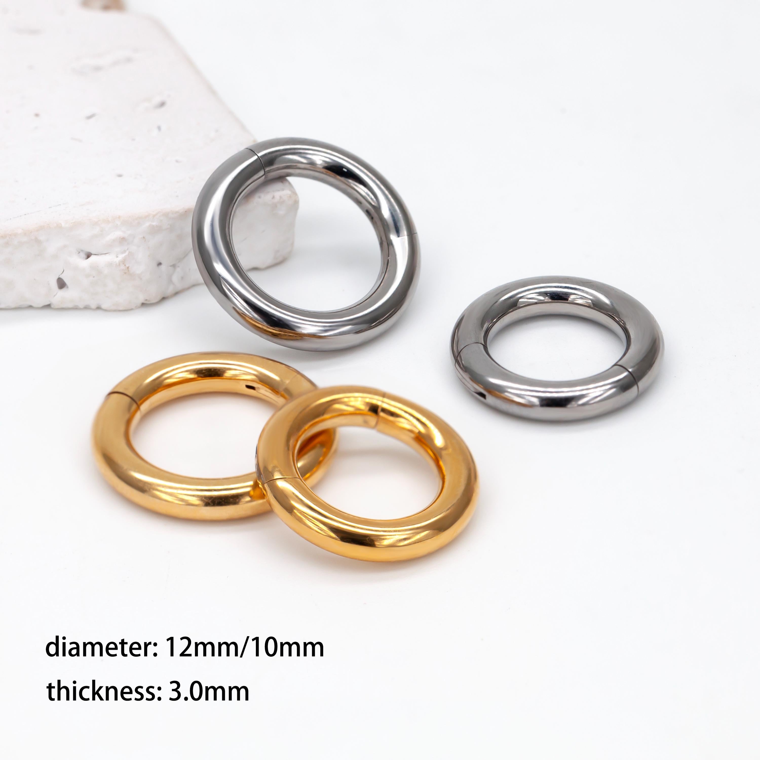 4g/6g/8g/10g/12g Implant Grade Titanium Large Gauge Segment Clicker Hinged Ring/Septum Stretching Kit Piercing/Hoop Earring Hanger