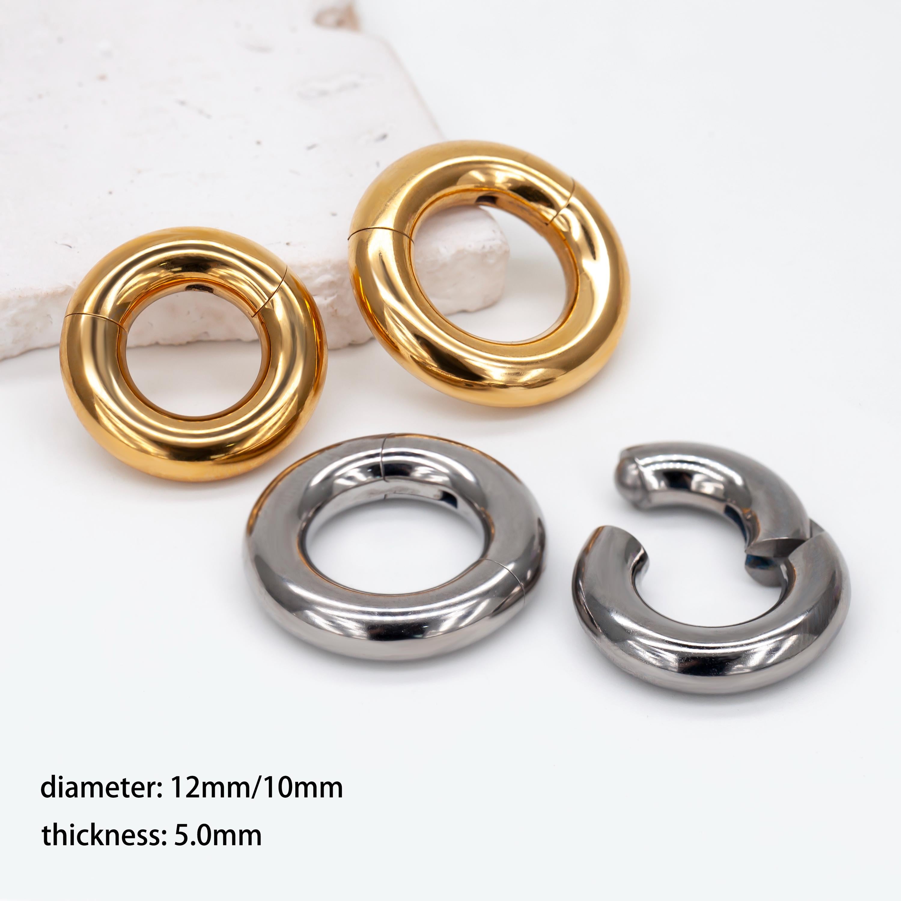 4g/6g/8g/10g/12g Implant Grade Titanium Large Gauge Segment Clicker Hinged Ring/Septum Stretching Kit Piercing/Hoop Earring Hanger