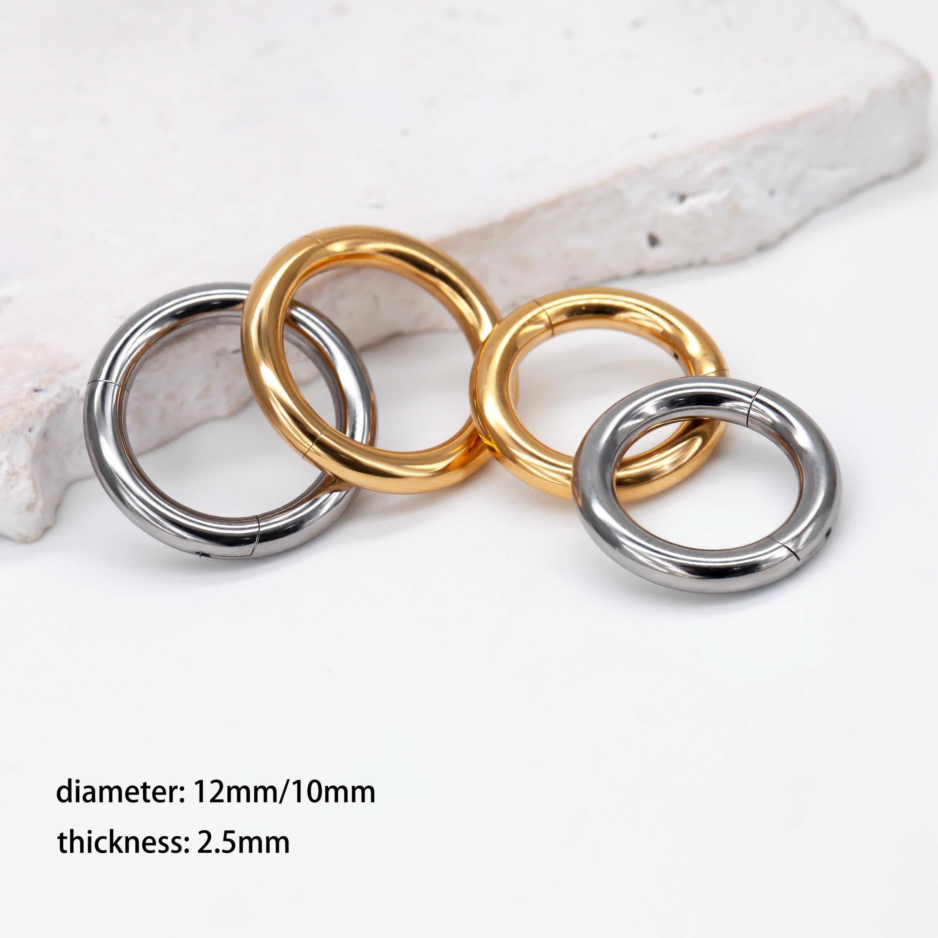 4g/6g/8g/10g/12g Implant Grade Titanium Large Gauge Segment Clicker Hinged Ring/Septum Stretching Kit Piercing/Hoop Earring Hanger