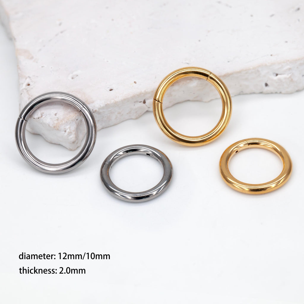 4g/6g/8g/10g/12g Implant Grade Titanium Large Gauge Segment Clicker Hinged Ring/Septum Stretching Kit Piercing/Hoop Earring Hanger