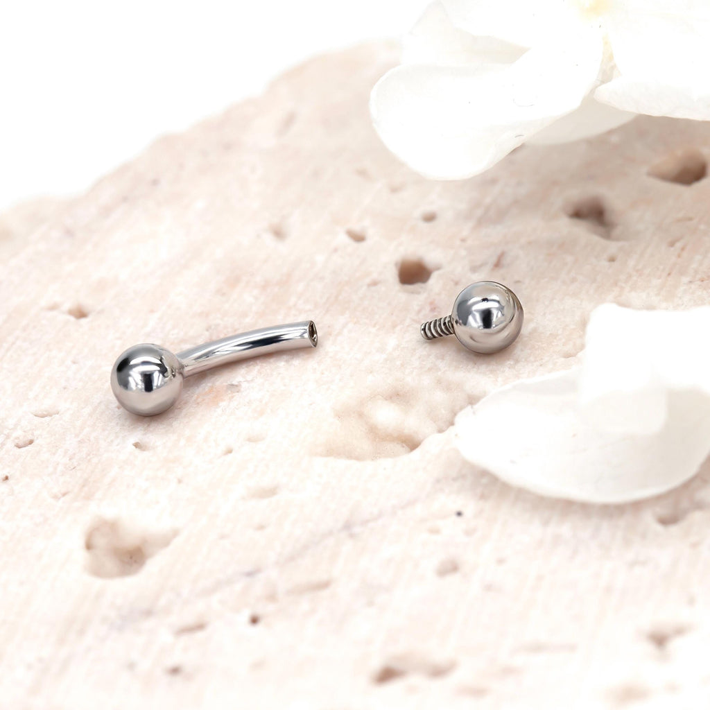 14K REAL Solid Gold Curved Barbell Earring Eyebrow Daith Helix Tragus Cartilage Conch Rook Vertical Lip Body Piercing Jewelry 16G(1.2mm)