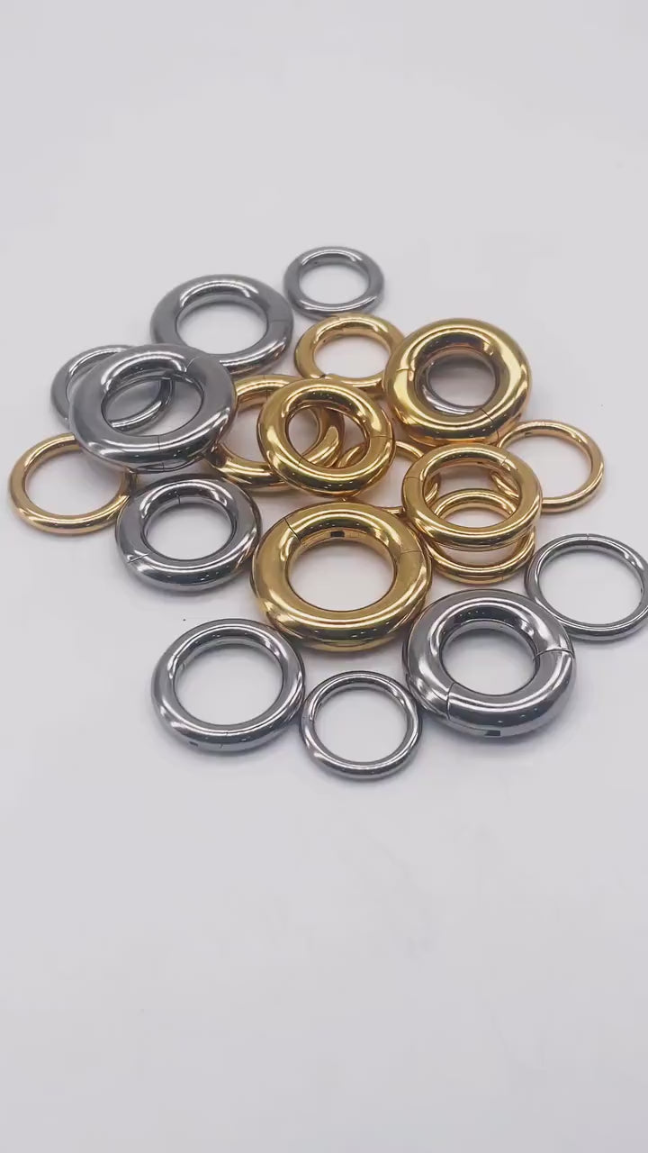 4g/6g/8g/10g/12g Implant Grade Titanium Large Gauge Segment Clicker Hinged Ring/Septum Stretching Kit Piercing/Hoop Earring Hanger