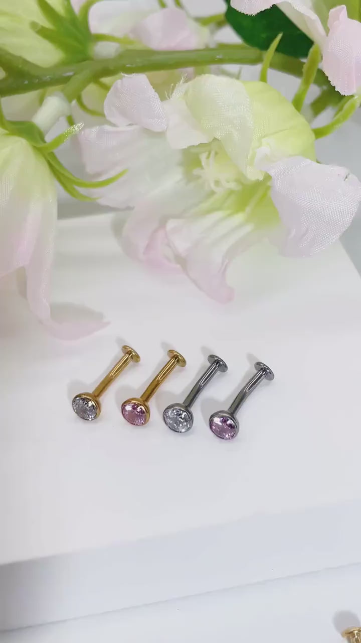 Titanium Floating Belly Button Ring Internally Threading 14G Flat Barbell Navel Ring Intimate Jewelry No Catching Clothes